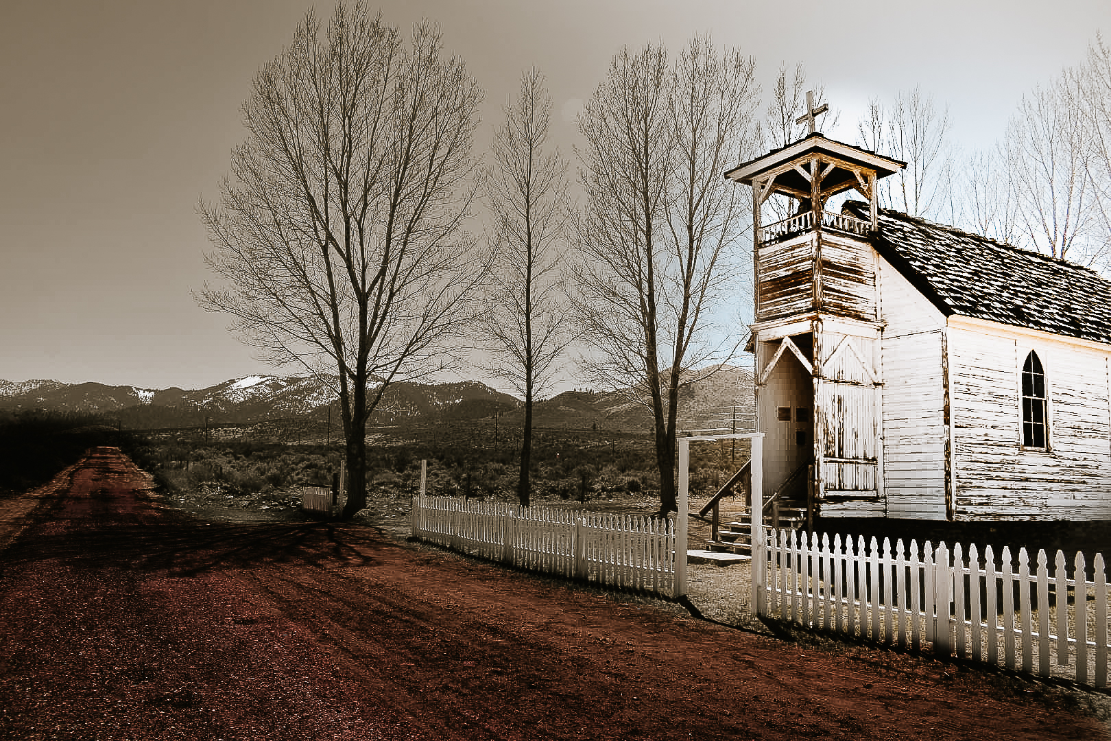 A church lay dormant in the Sierra Nevada mountains.