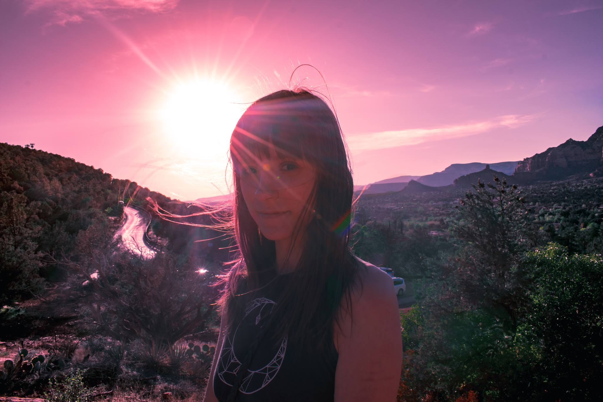 A portrait of a woman in Sedona, AZ.