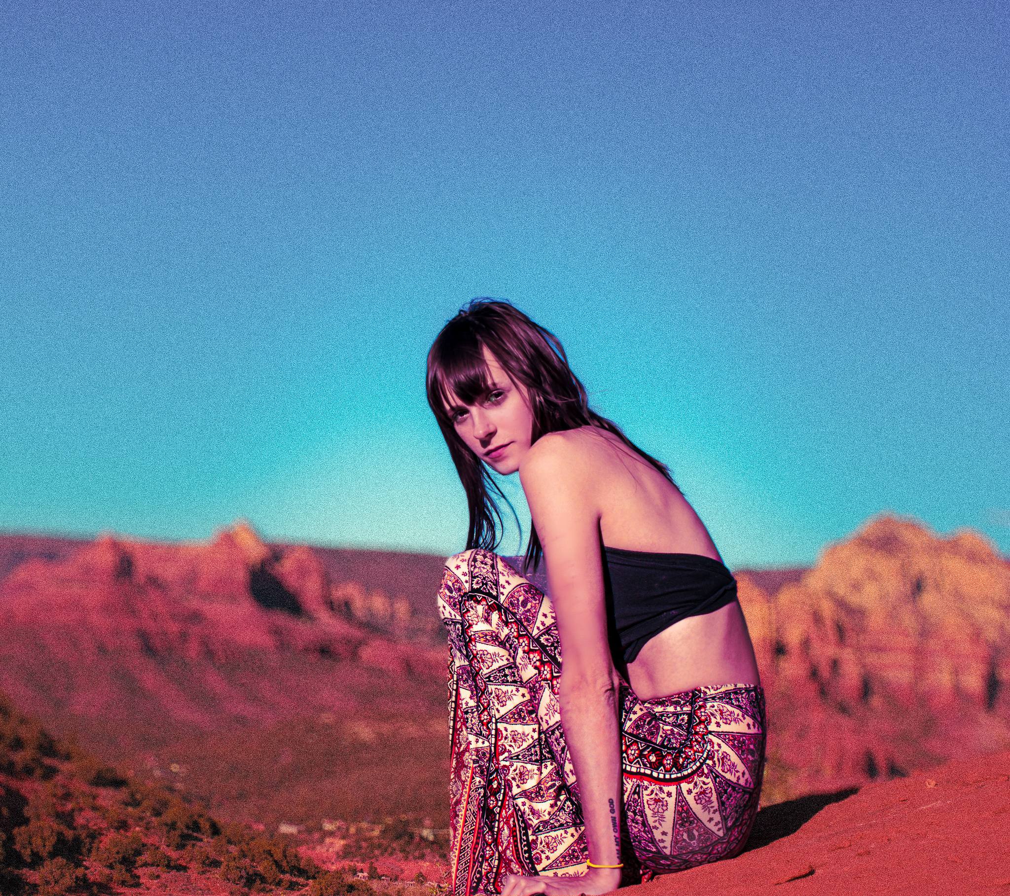 A portrait of a woman in Sedona, AZ.