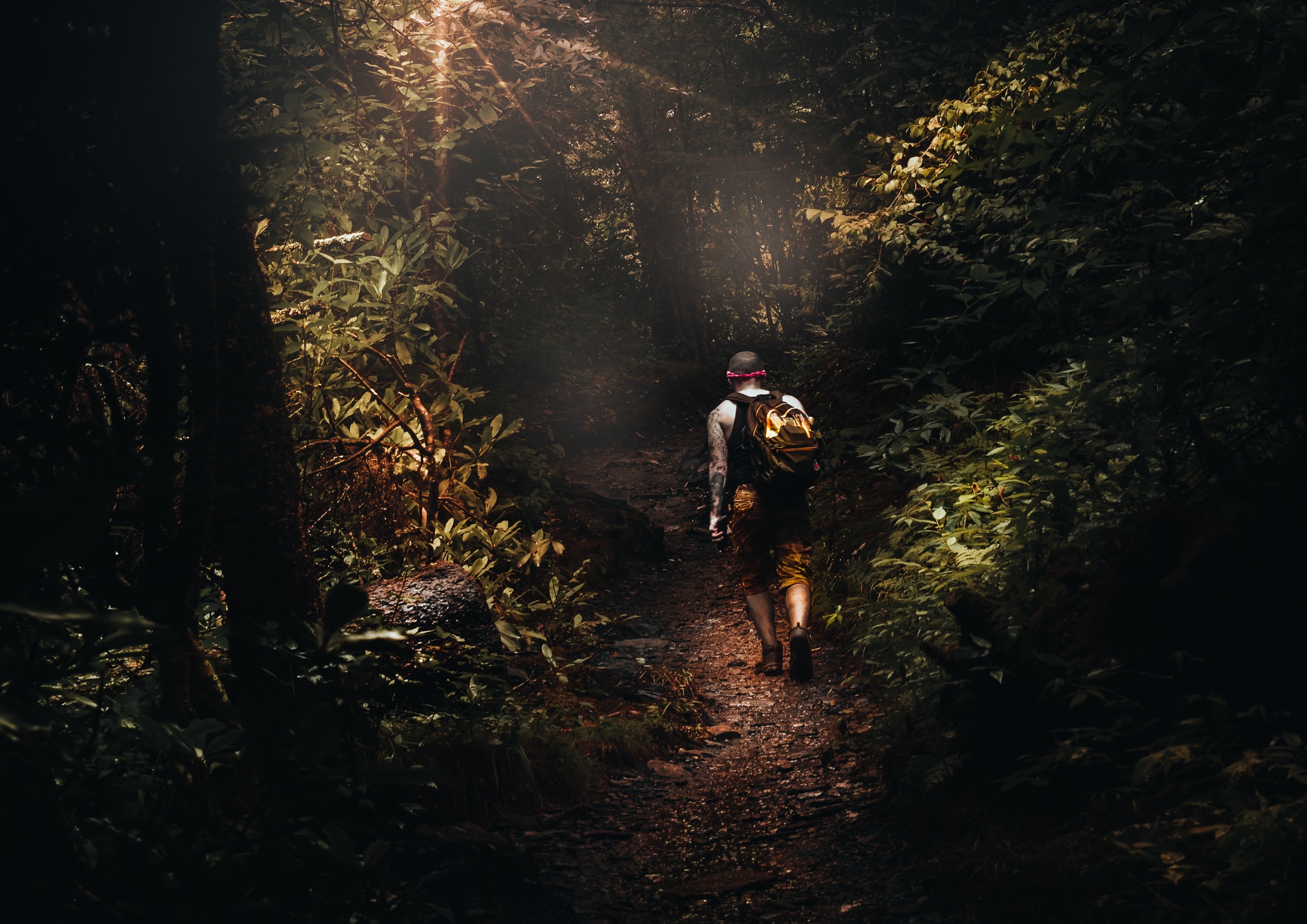 A man hiking on the Appalachian Trail.