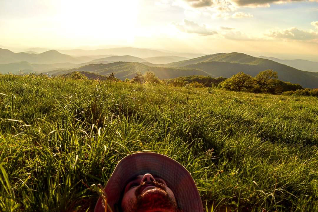 A selfie taken on Max Patch, a mountain bald on the North Carolina/Tennessee border.