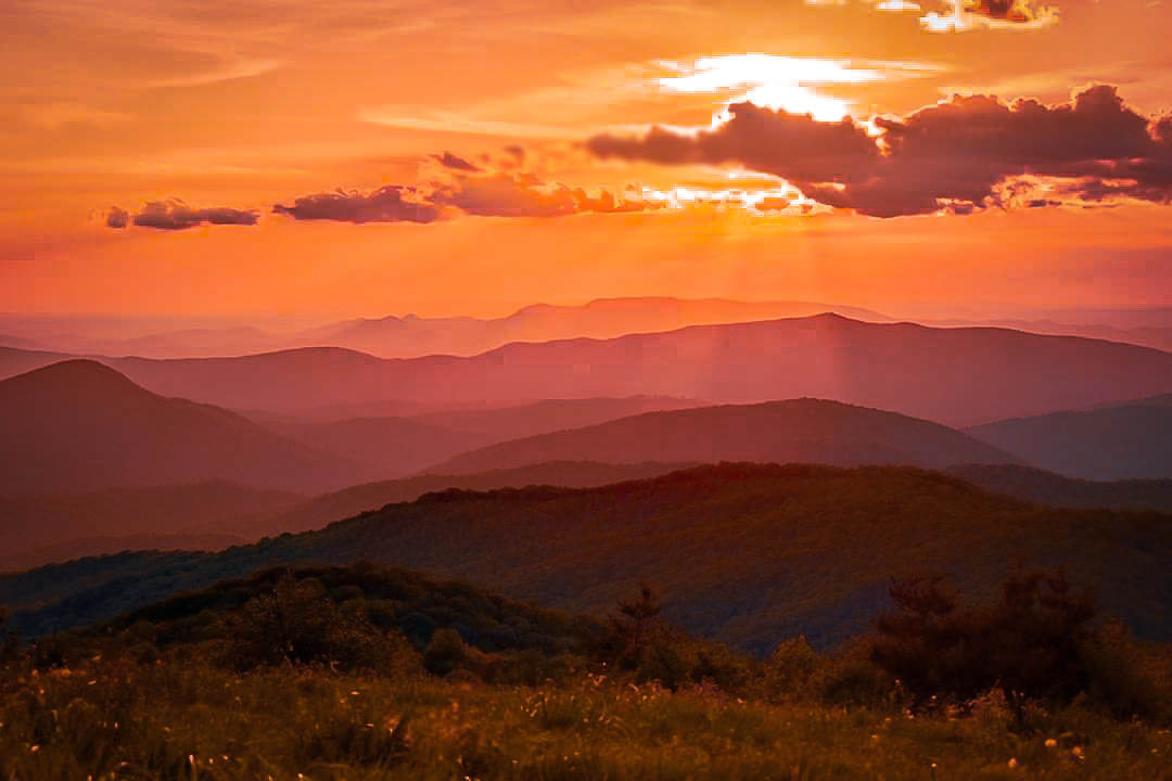 A sunset caught on Max patch on the TN/NC border