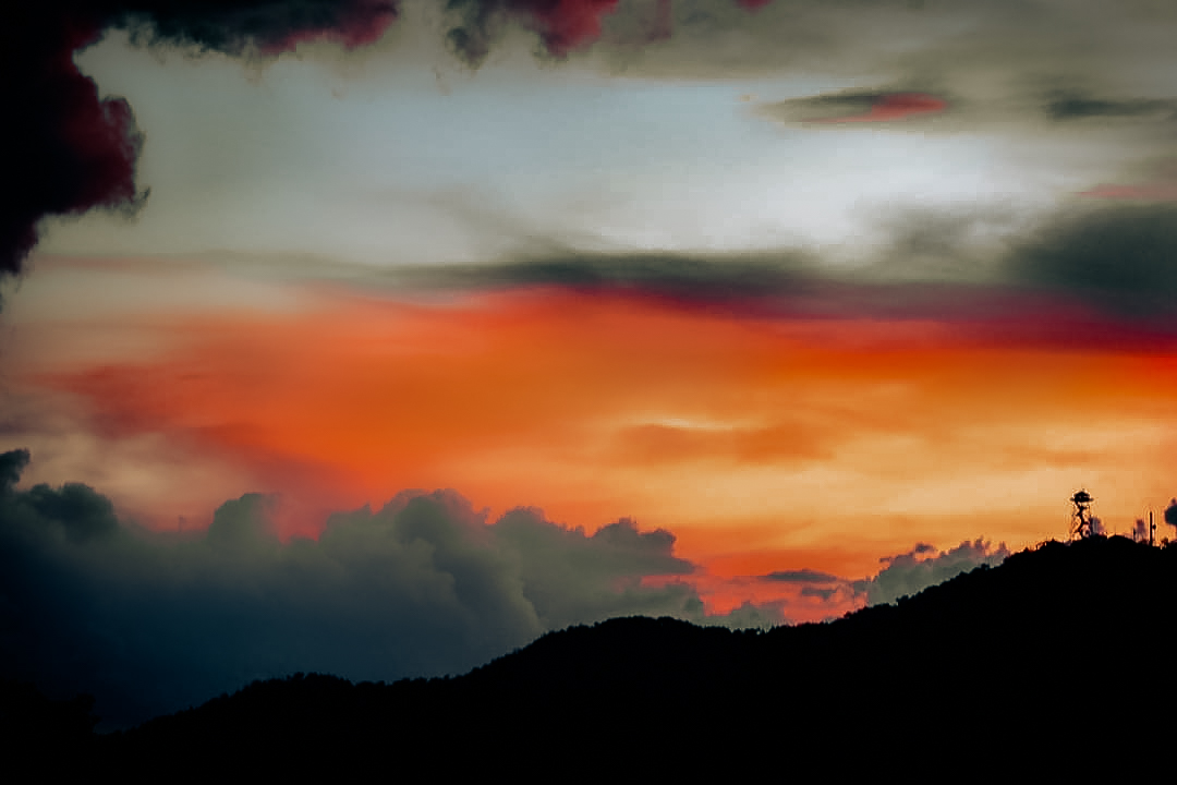 North Carolina Appalachian Mountains during sunset.