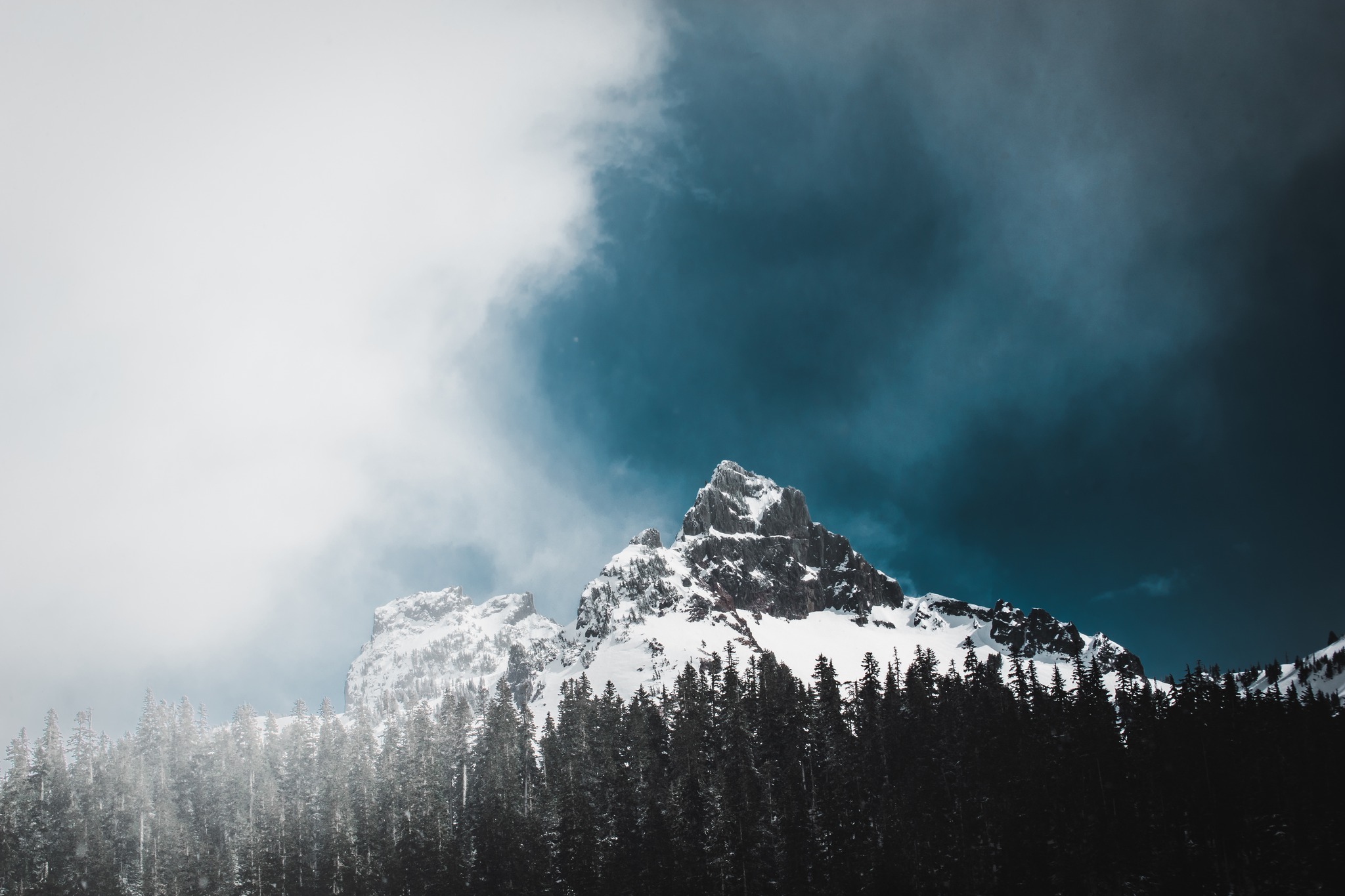 A mountain peak near Mt. Rainier in Washington 02