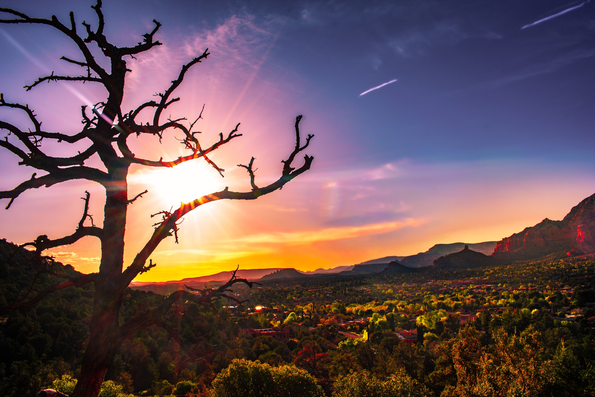 A shot taken of Sedona, AZ at sunset.