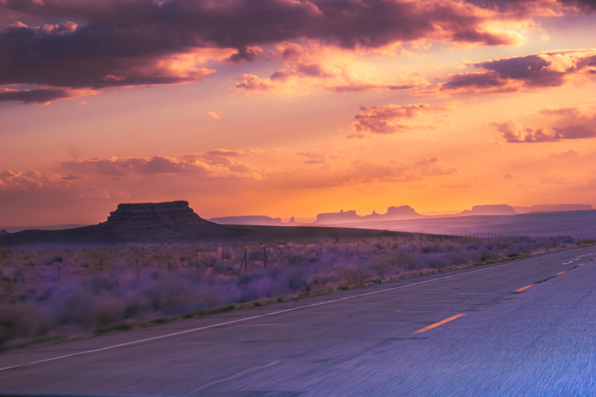 A shot taken of Southwest, USA. Somewhere on the interstate.